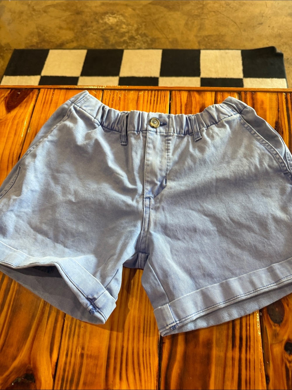 Light Blue Women's Casual Elastic-Waist Shorts